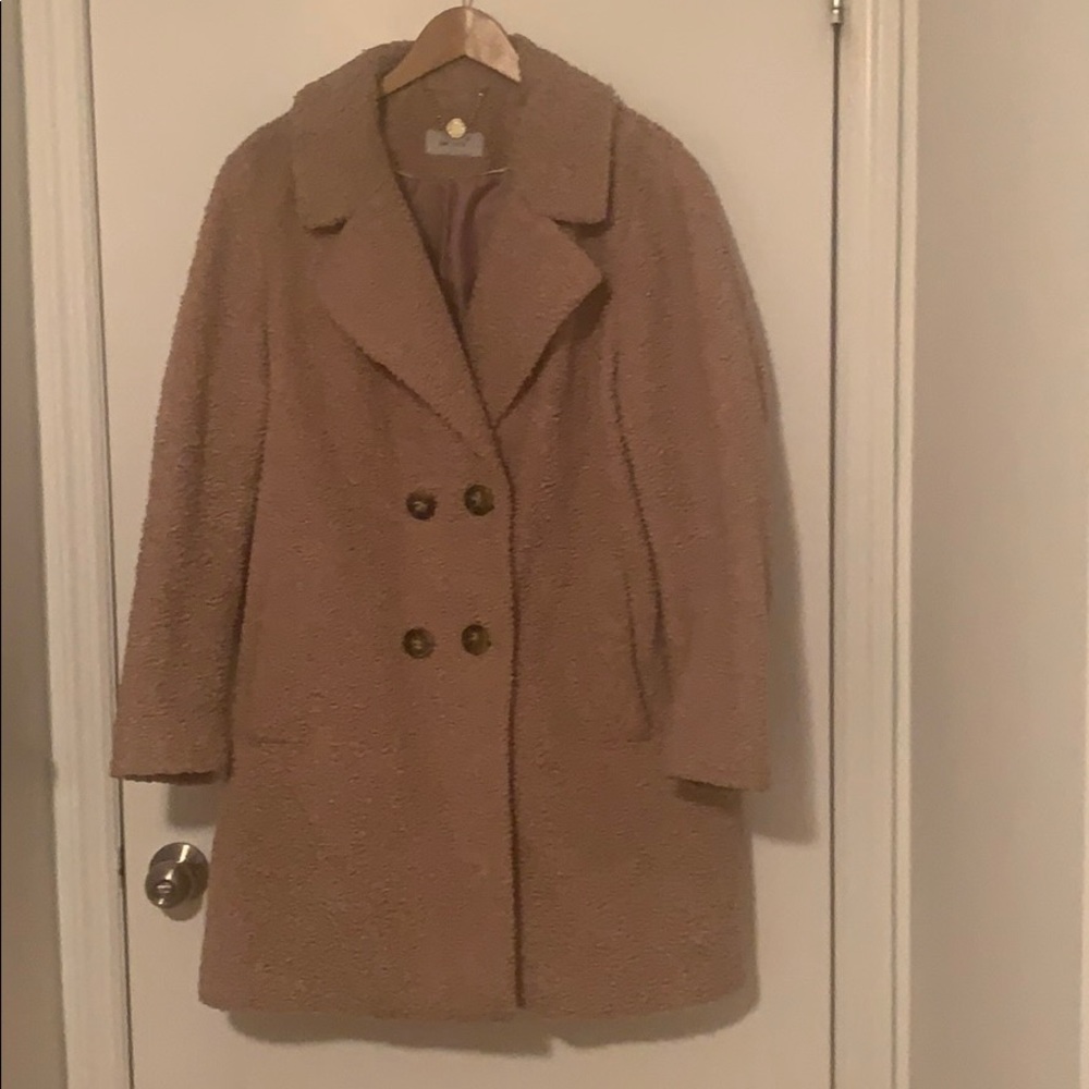 Blush pink teddy coat US size 14